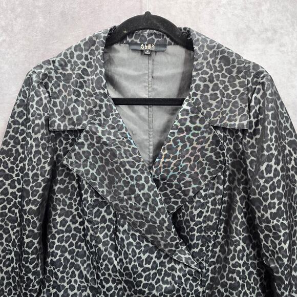 210. Alex Marie Black Gray Executive Jacket Coat Formal Animal Print Medium - Picture 6 of 8